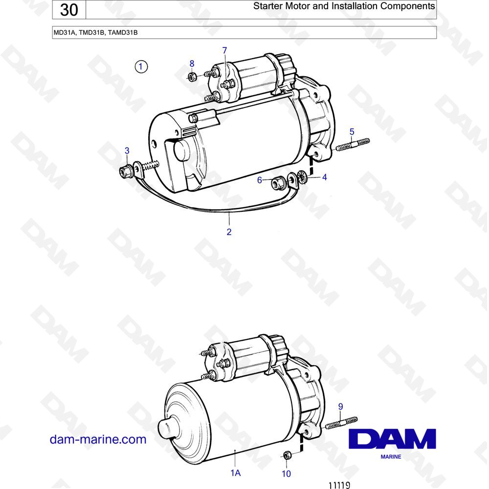 Spare parts and exploded views for Volvo Penta MD31